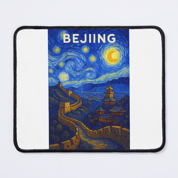 Item preview, ✨Beijing – Stary Night / Vincent van Gogh Inspired Travel Poster – China Edition – CITY OF ANCIENT SKYLINES - V2✨ designed and sold by WheelieGdArt.
