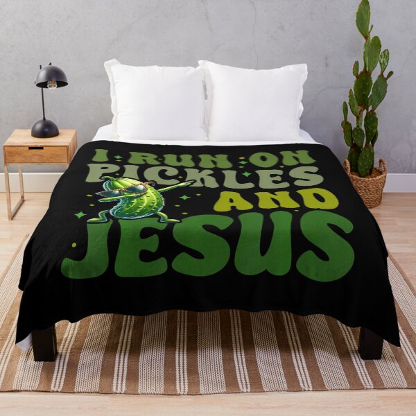 Item preview, Pickle Lover Dill Cucumber I Run On Pickles And Jesus designed and sold by SharronDawn.