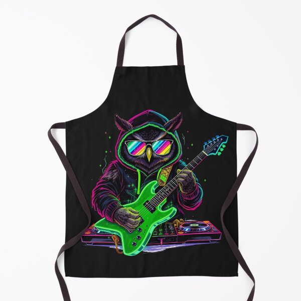 Item preview, Owl DJ Guitarist | Neon Music Crossover designed and sold by ColorSplash123.