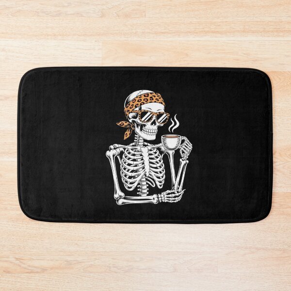 Item preview, Skeleton Messy Bun Coffee Drinking Halloween Costume Women  designed and sold by lilLilaBatArt.