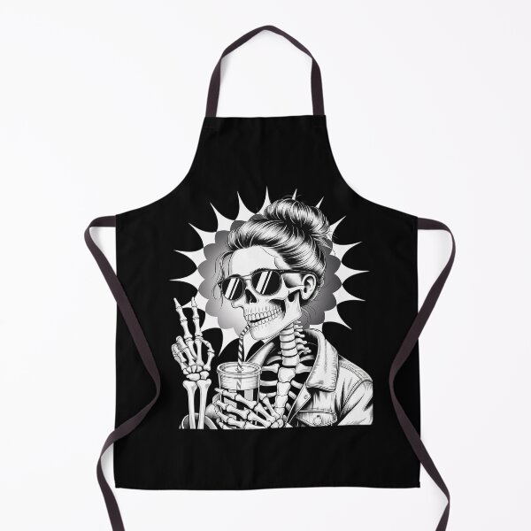 Item preview, Skull Dead Inside But Caffeinated Skeleton Messy Bun Leopard 4 designed and sold by lilLilaBatArt.