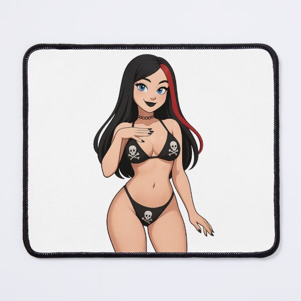Item preview, Gothic Cartoon Babe – Red & Black Skull Bikini designed and sold by JonathanP514.