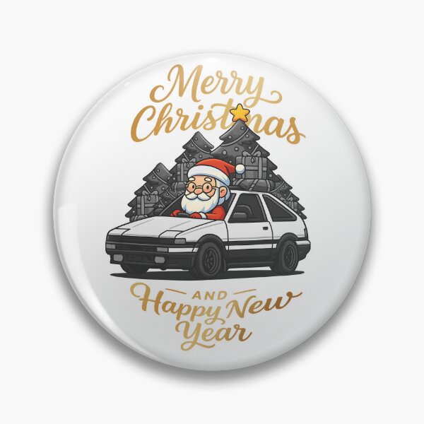 Item preview, gold merry christmas JDM car illustration designed and sold by sabartgunpla.