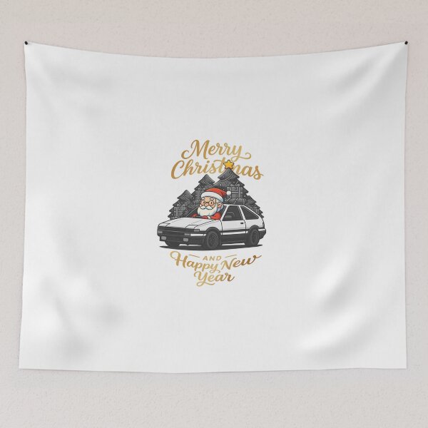 Item preview, gold merry christmas JDM car illustration designed and sold by sabartgunpla.