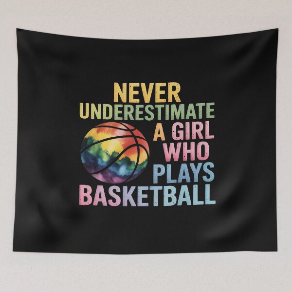Item preview, Hoops Girls Never Underestimate A Girl Who Plays Basketball designed and sold by nicomitchell.