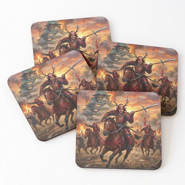 Item preview, Sanada Yukimura — The Final Charge at Osaka Castle | Samurai Warrior Art designed and sold by Mori-no-Akari.