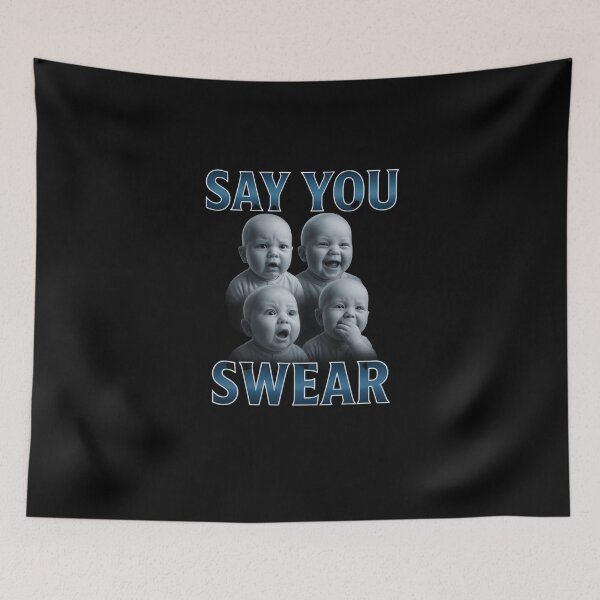 Item preview, Say You Swear Ai Niche Baby Holding Back Laugh Genz Meme designed and sold by love3617.