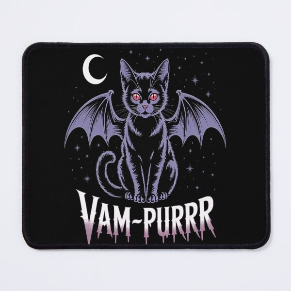 Item preview, Vampire Cat VAM-PURRR Cat Lovers Black Cat Halloween designed and sold by CottonCandyPrin.