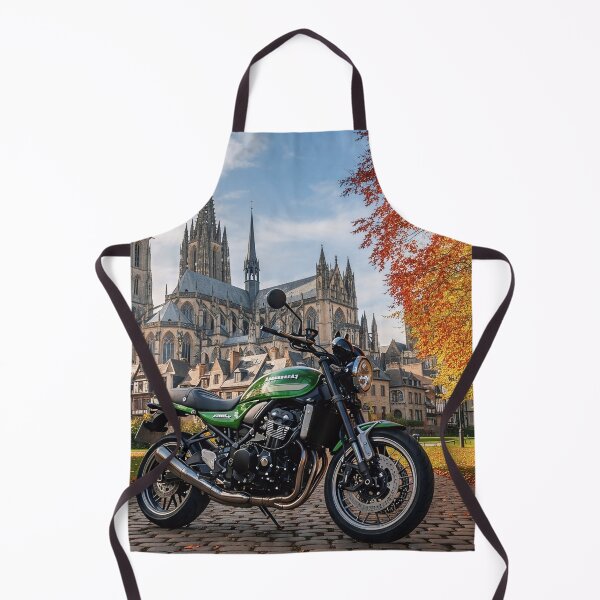 Item preview, Green Retro Motorcycle in Autumn Park designed and sold by MINE Design-Works.