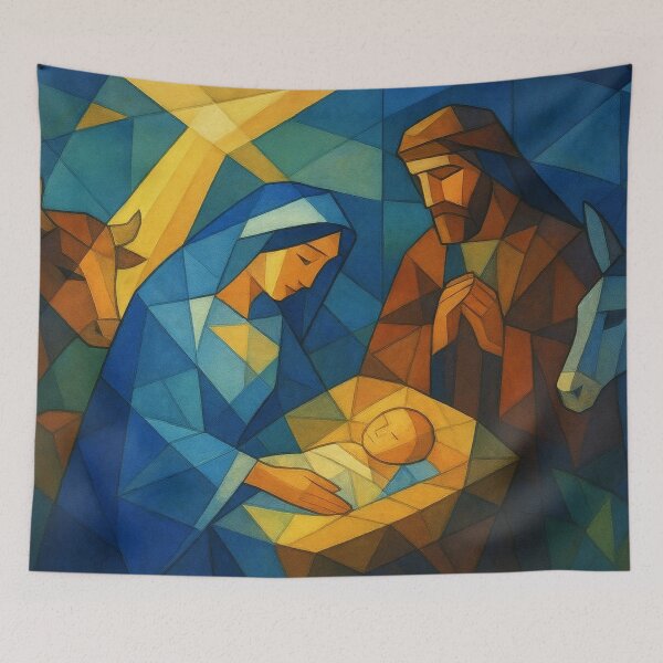 Item preview, Geometric Nativity Scene in a Beam of Light designed and sold by Sigtrix.