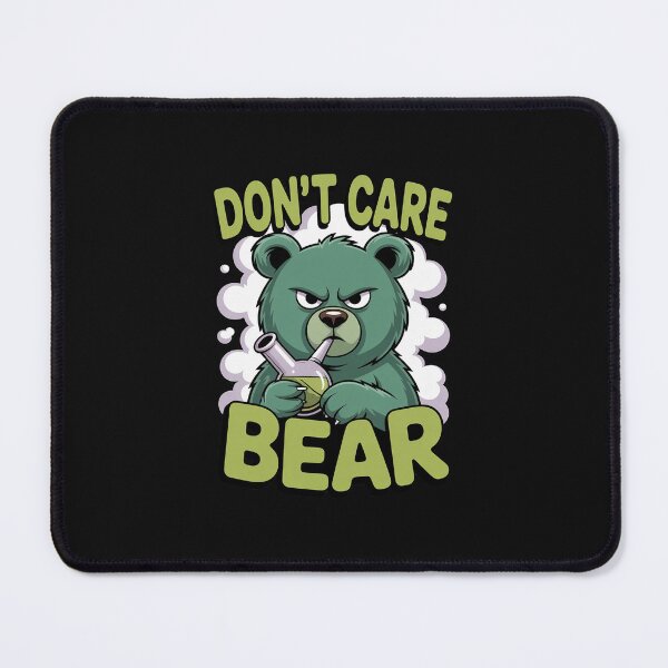Item preview, Stoned Bear Smoking Weed Holding Bong Don't Care Marijuana designed and sold by nicomitchell.