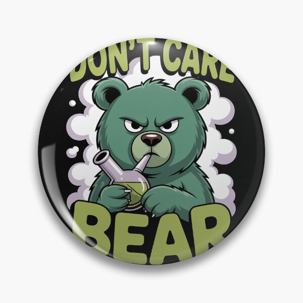 Item preview, Stoned Bear Smoking Weed Holding Bong Don't Care Marijuana designed and sold by nicomitchell.