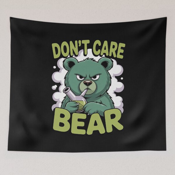 Item preview, Stoned Bear Smoking Weed Holding Bong Don't Care Marijuana designed and sold by nicomitchell.