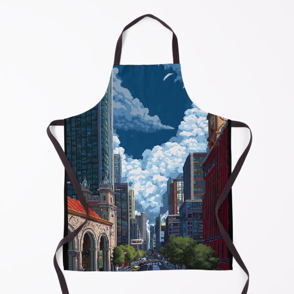 Item preview, Retro Pixelated Cityscape Art designed and sold by bapupa.