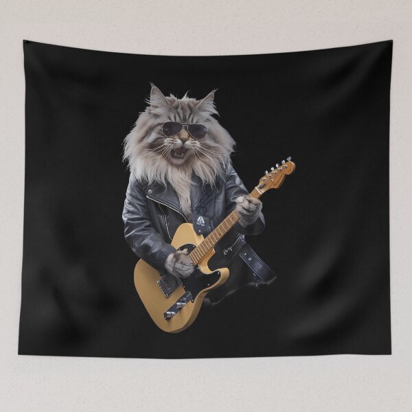 Item preview, Cat Playing Guitar Rock Star Rock And Roll For Kid designed and sold by AdellBridgett.