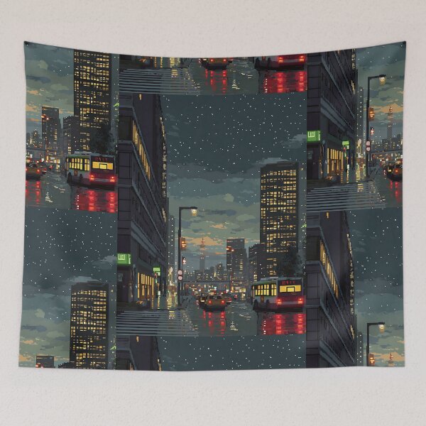 Item preview, Digital Pixelated Cityscape View designed and sold by bapupa.