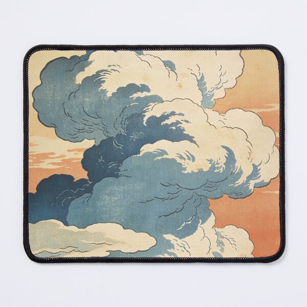 Item preview, Vintage Japanese Ukiyo-e Cloud Print | Dramatic Indigo Cumulus | Edo Era Art Aesthetic Wall Decor designed and sold by Cherrydora.