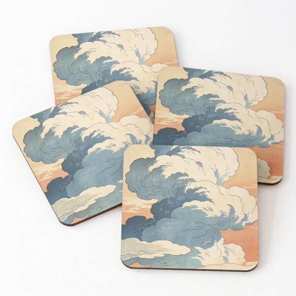 Item preview, Vintage Japanese Ukiyo-e Cloud Print | Dramatic Indigo Cumulus | Edo Era Art Aesthetic Wall Decor designed and sold by Cherrydora.