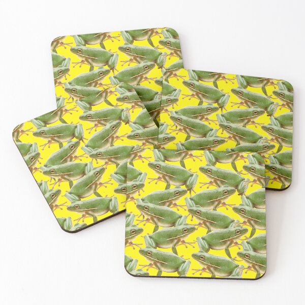Item preview, Frogs fabric on yellow design designed and sold by TerenceLacey.