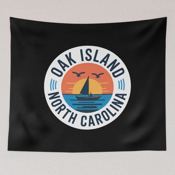 Artikelvorschau, Sonnenuntergang auf Oak Island, North Carolina – Küsten-Segelboot- und Strandurlaubsdesign entworfen und verkauft von VividOrganica.