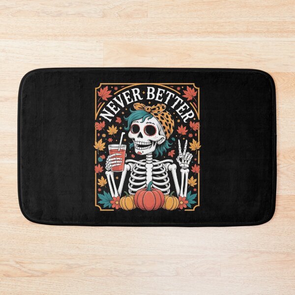 Item preview, Womens Messy Bun Drinking Coffee For Women Never Better Skeleton9  designed and sold by lilLilaBatArt.
