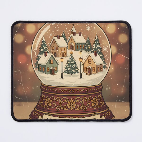 Item preview, Vintage Snow Globe Winter Village designed and sold by digisetumedia.