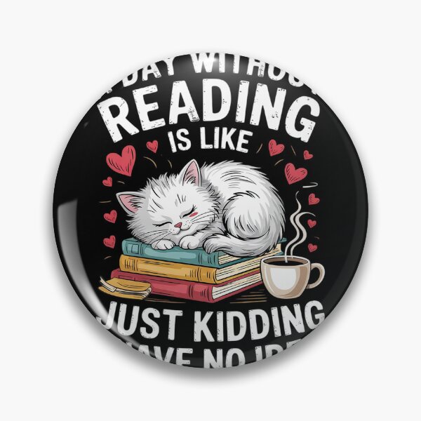 Item preview, A Day Without Reading Bookworm Cat Coffee Book lovers  designed and sold by lilLilaBatArt.