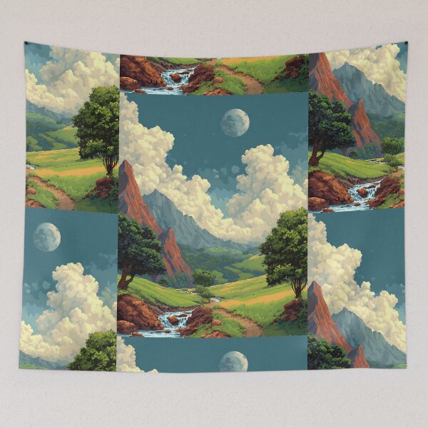Item preview, Retro Pixel Art Landscape designed and sold by bapupa.