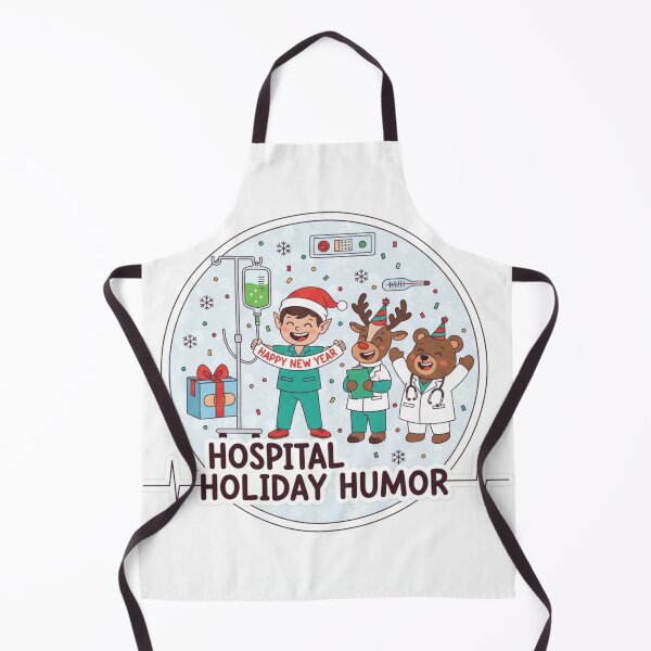 Item preview, New Year's Elf in the Hospital - Funny Christmas Design designed and sold by EdCraftProjects.