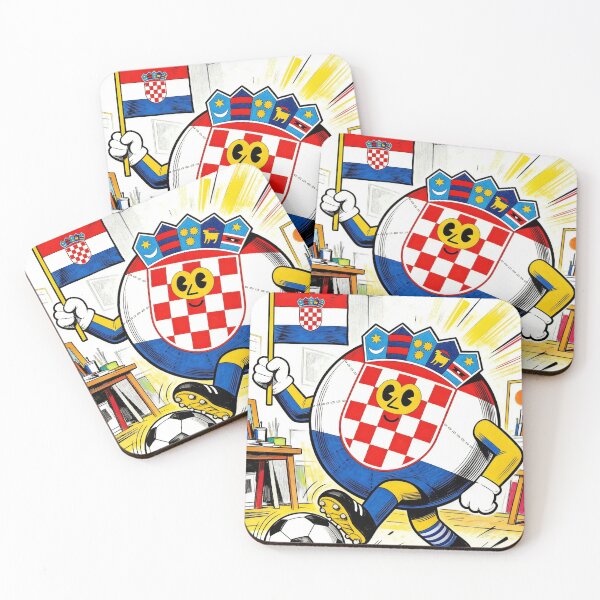 Item preview, Croatian Football Mascot Art | Retro Vintage Cartoon Soccer Player | Šahovnica Checkerboard Fan Design designed and sold by Cherrydora.
