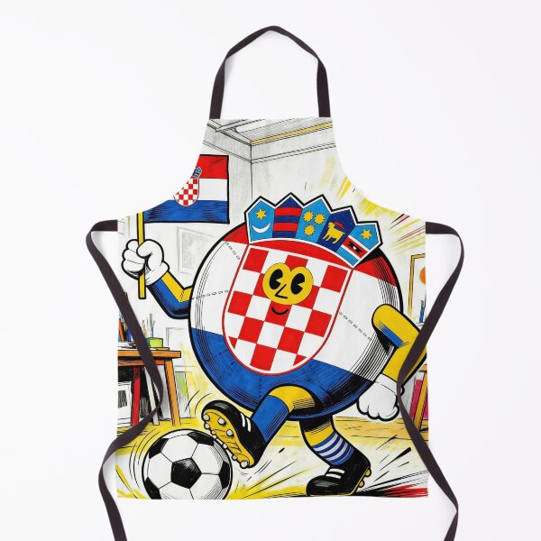 Item preview, Croatian Football Mascot Art | Retro Vintage Cartoon Soccer Player | Šahovnica Checkerboard Fan Design designed and sold by Cherrydora.
