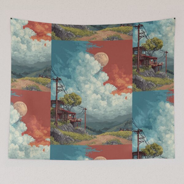 Item preview, Minimal Pixel Art Landscape designed and sold by bapupa.