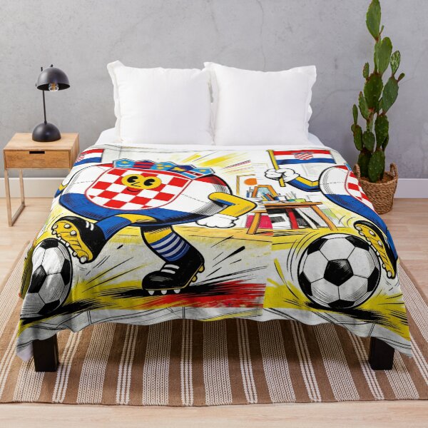 Item preview, Croatian Football Mascot Art | Retro Vintage Cartoon Soccer Player | Šahovnica Checkerboard Fan Design designed and sold by Cherrydora.