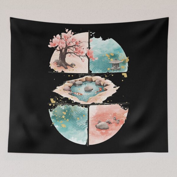 Item preview, Ikigai Zen Garden Watercolor Serenity designed and sold by ChicTrendz.