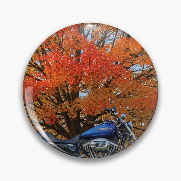 Item preview, Blue Cruiser Motorcycle under Autumn Tree designed and sold by MINE Design-Works.