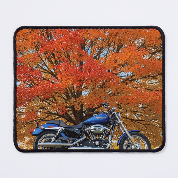 Item preview, Blue Cruiser Motorcycle under Autumn Tree designed and sold by MINE Design-Works.