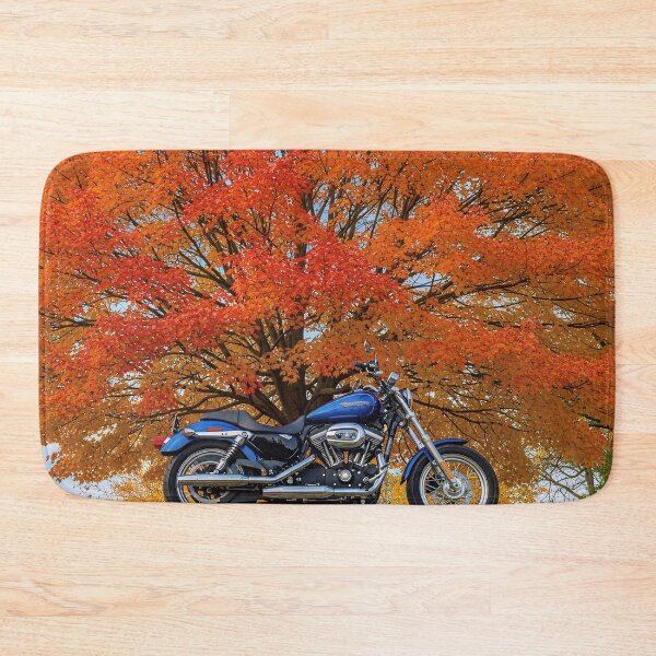 Item preview, Blue Cruiser Motorcycle under Autumn Tree designed and sold by MINE Design-Works.