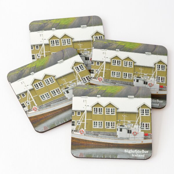 Item preview, Small fishing town in a narrow fjord - Siglufjordur, Iceland. Original photography designed and sold by studio838.