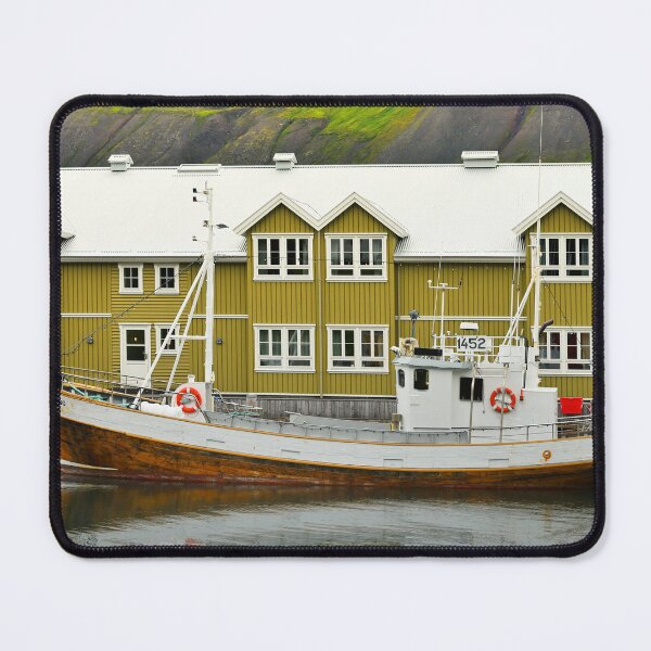 Item preview, Small fishing town in a narrow fjord - Siglufjordur, Iceland. Original photography designed and sold by studio838.