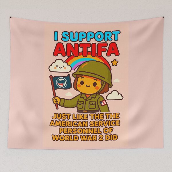Item preview, ✨I SUPPORT ANTIFA - JUST LIKE THE AMERICAN SERVICE PERSONNEL OF WORLD WAR 2 DID designed and sold by WheelieGdArt.
