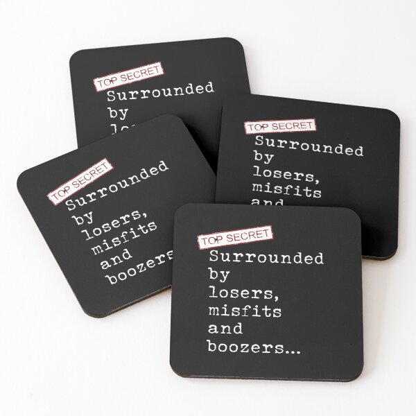 Item preview, Surrounded by Losers Misfits Boozers - white type designed and sold by ABitOnTheSide.