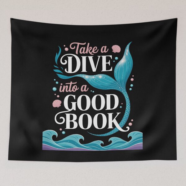 Item preview, Cute Mermaid Librarian Teacher Dive Into A Good Book Reading  designed and sold by RoyTill0Art.