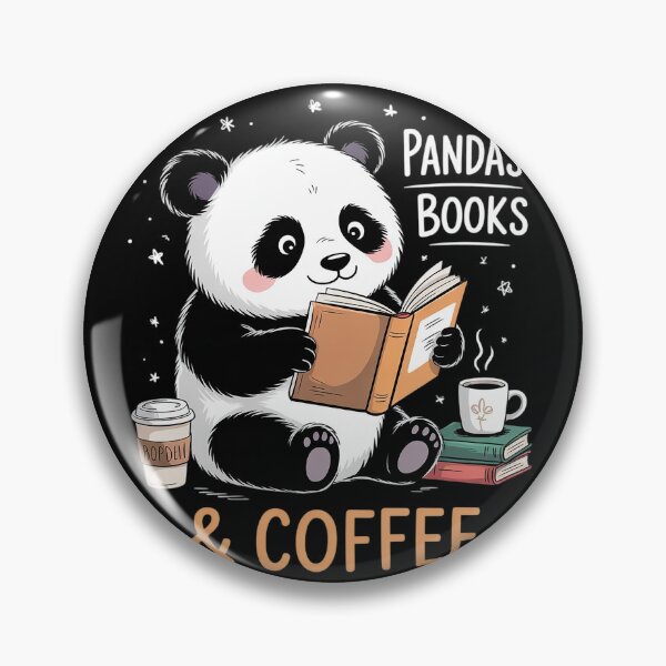 Item preview, Books Reading Reader Panda - Panda Books and Coffee  designed and sold by lilLilaBatArt.