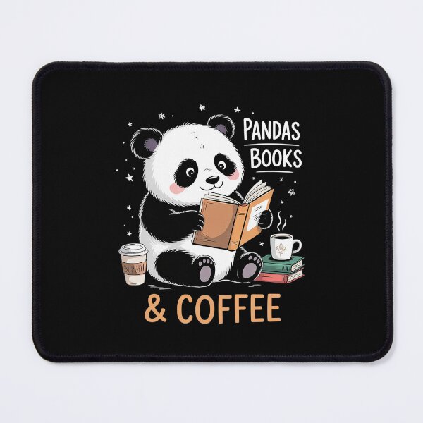 Item preview, Books Reading Reader Panda - Panda Books and Coffee designed and sold by lilLilaBatArt.