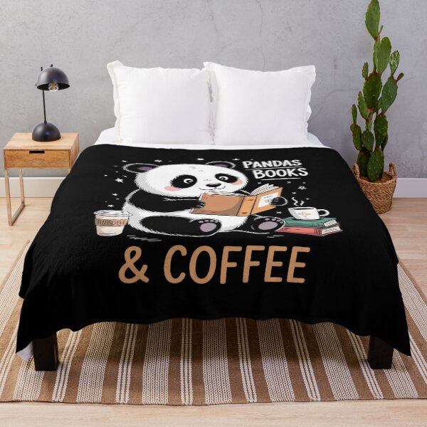 Item preview, Books Reading Reader Panda - Panda Books and Coffee  designed and sold by lilLilaBatArt.