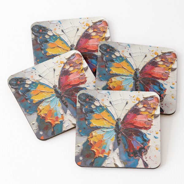 Item preview, Vibrant Impasto Butterfly Art | Heavy Texture Palette Knife Painting | Maximalist Colorful Abstract designed and sold by Cherrydora.