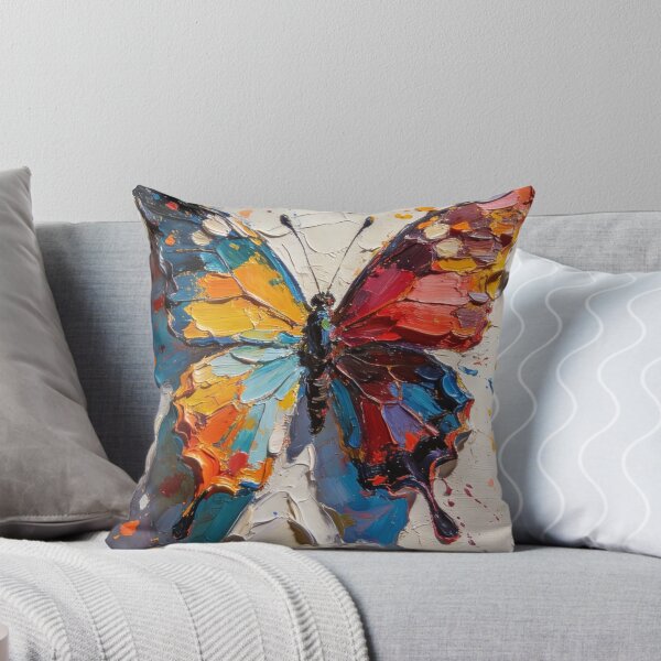 Item preview, Vibrant Impasto Butterfly Art | Heavy Texture Palette Knife Painting | Maximalist Colorful Abstract designed and sold by Cherrydora.