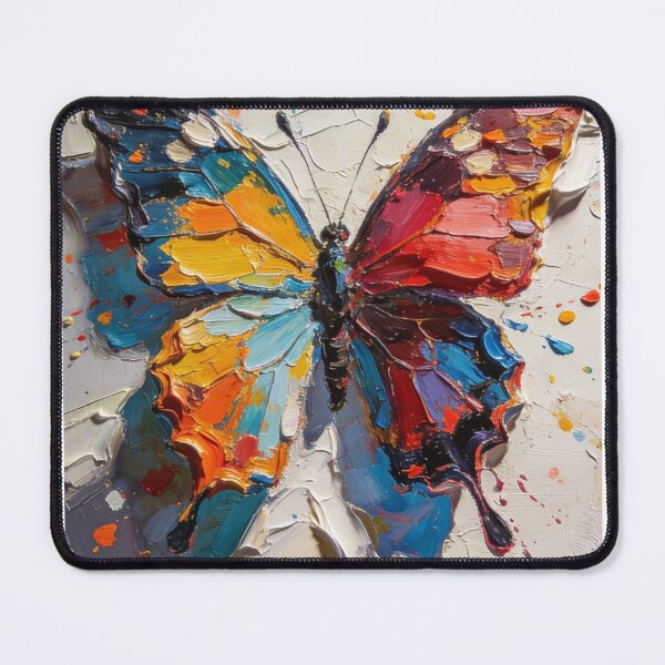 Item preview, Vibrant Impasto Butterfly Art | Heavy Texture Palette Knife Painting | Maximalist Colorful Abstract designed and sold by Cherrydora.