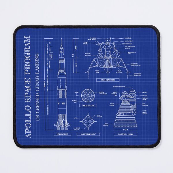 Item preview, Saturn V / Apollo Crewed Lunar Expedition (Blueprint - Vertical) designed and sold by BGALAXY.