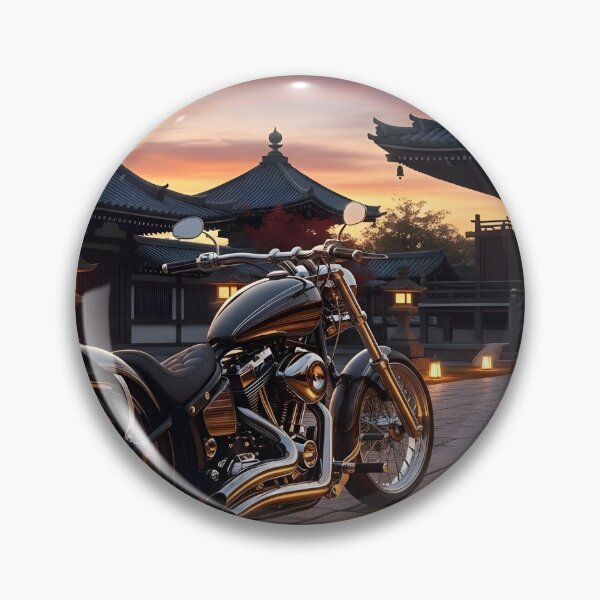 Item preview, Custom Motorcycle at Sunset Temple Path designed and sold by MINE Design-Works.